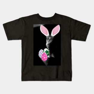 Easter Bunny Cat Kids T-Shirt